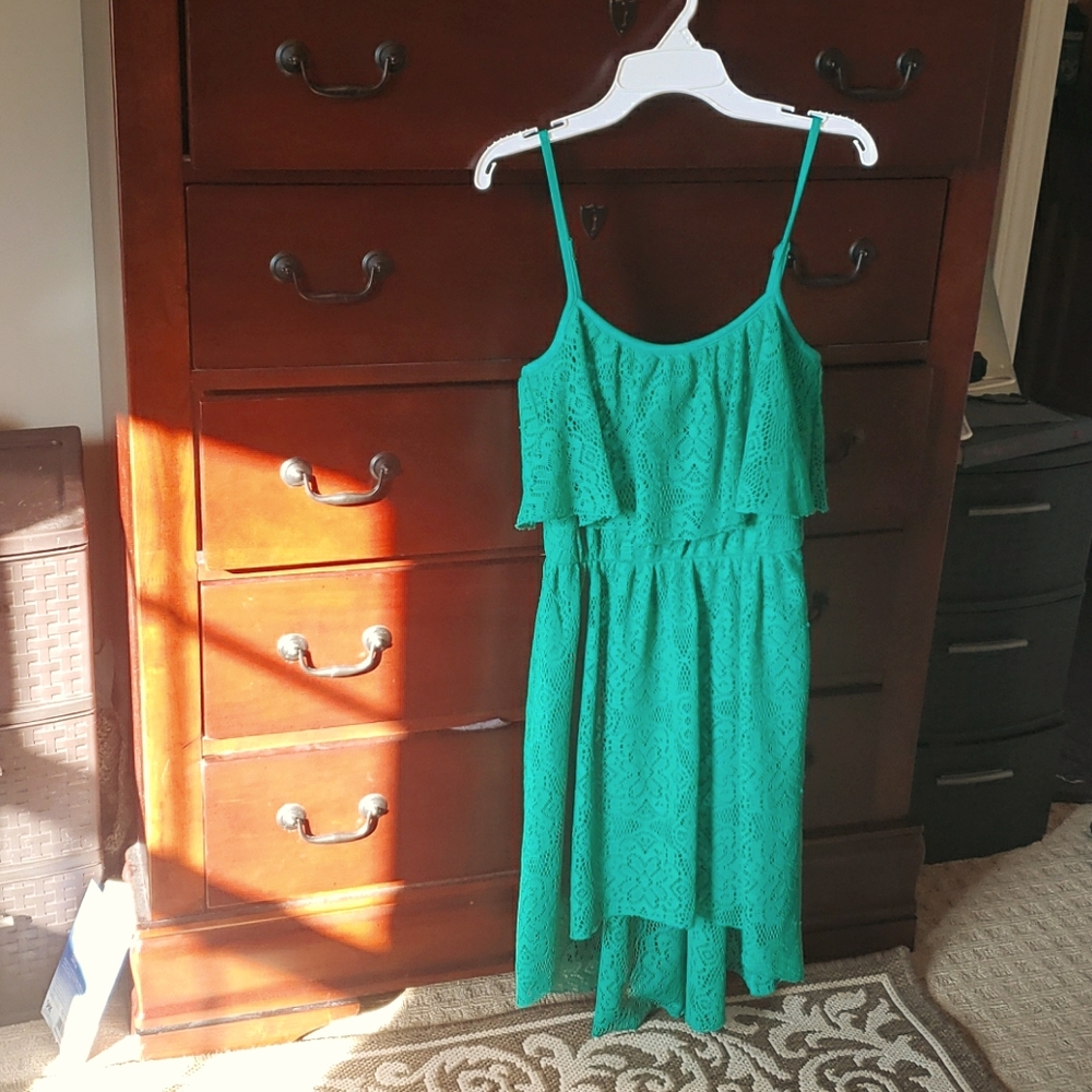 High-low, Green dress